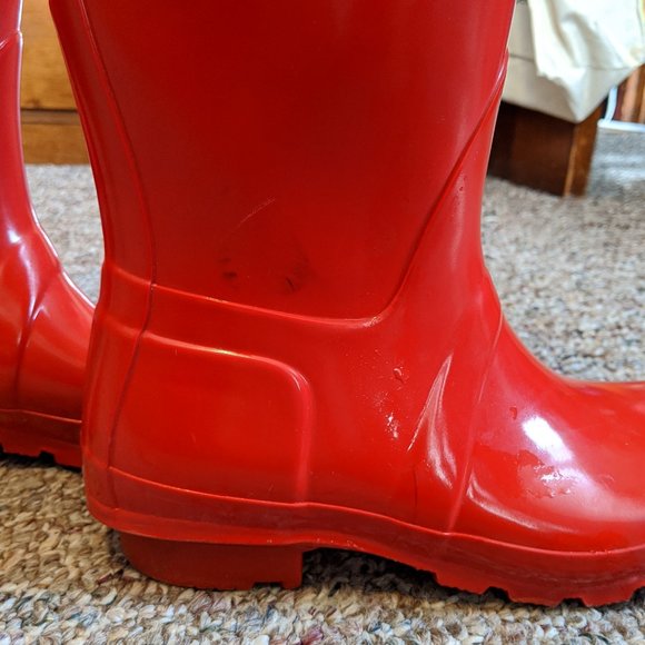 SOLD || Hunter Red Gloss Tall Boots - Picture 6 of 8